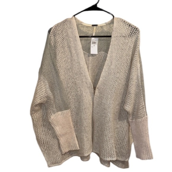 Free People Sweaters - Free people Sweater cardigan lace knit soft wool alpaca blend NEW large